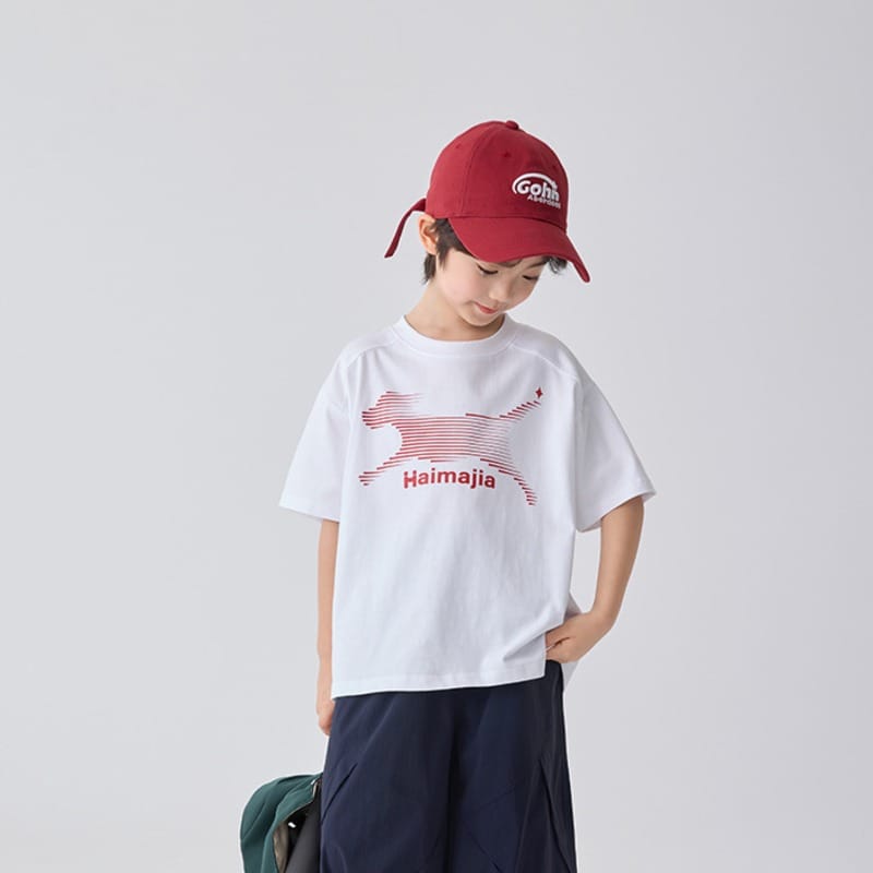 【KID】スピードドッグプリントコットン半袖Tシャツ