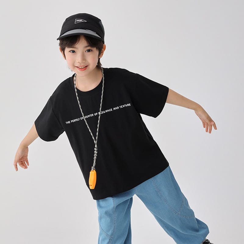 【KID】チョコクッキー英字ロゴプリント半袖Tシャツ