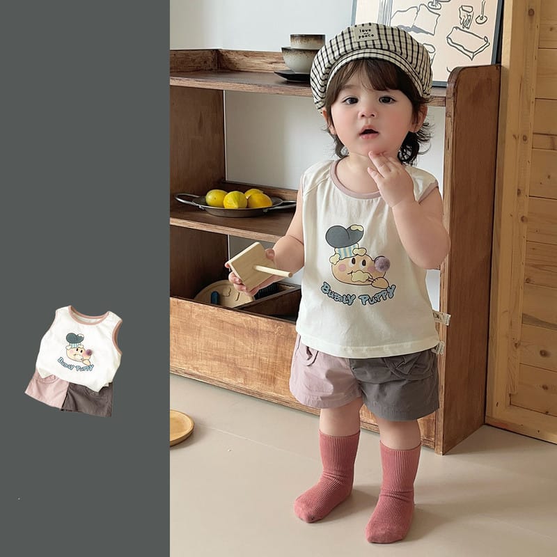 【セット】バブルパピーノースリーブTシャツハーフパンツセット