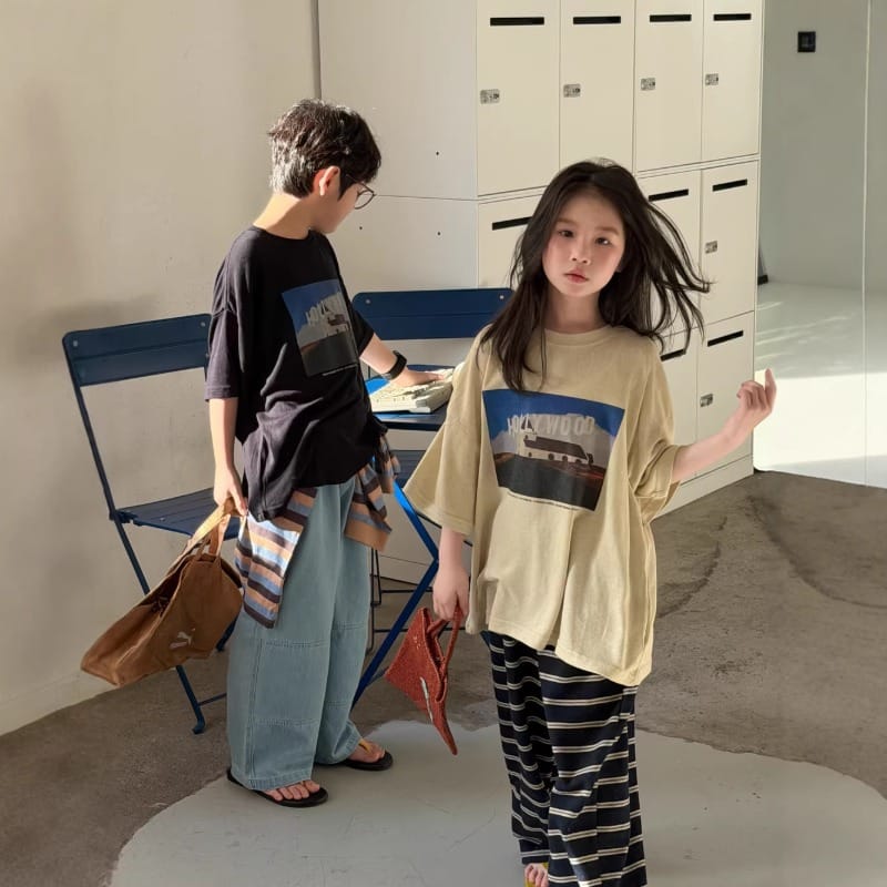 【KID】ハリウッドハウスプリント半袖Tシャツ