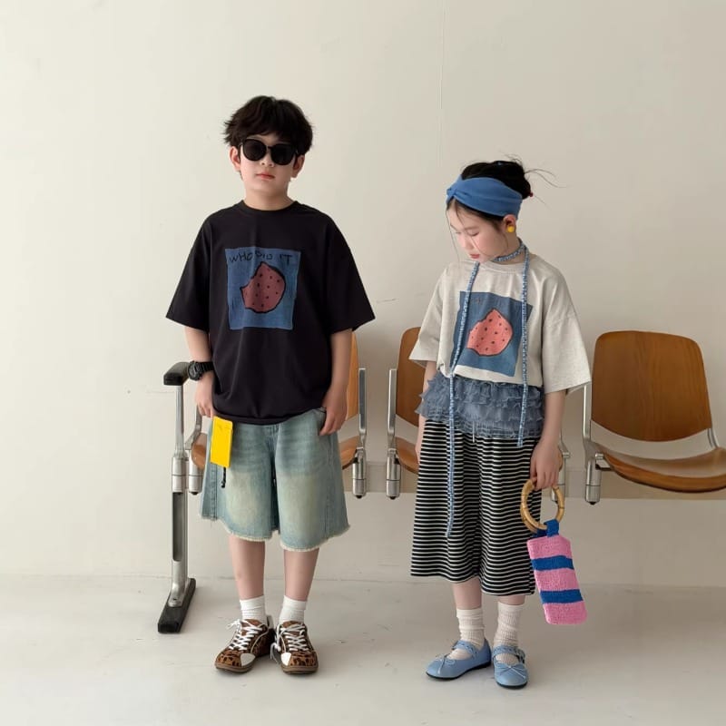 【KID】スイートポテト英字プリント半袖Tシャツ