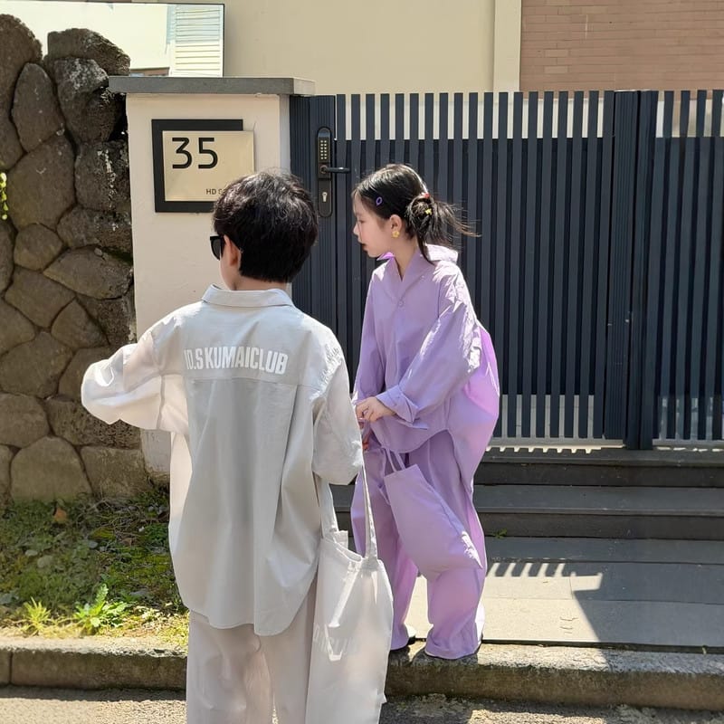 【セット】スターロゴ襟付きシャツロングパンツセットアップ