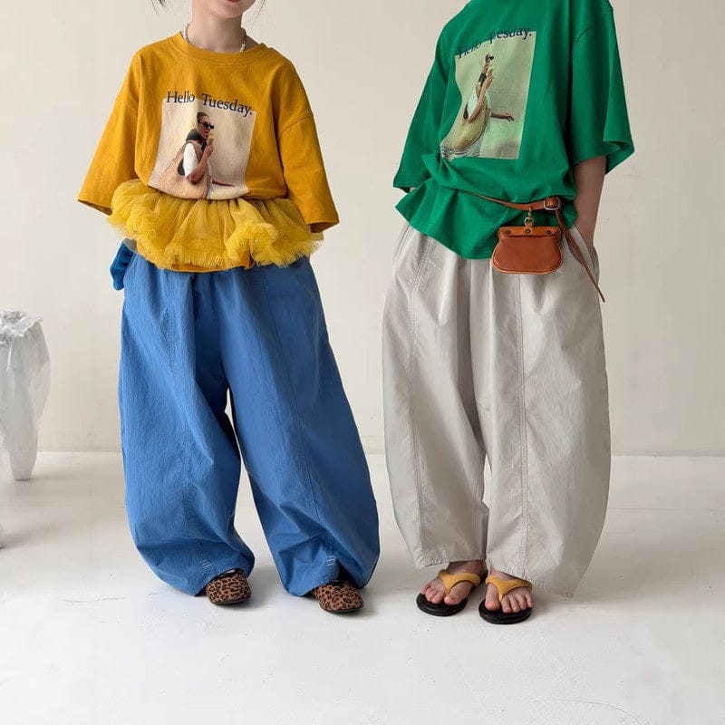 無地ルーズシルエットワイドバルーンパンツ