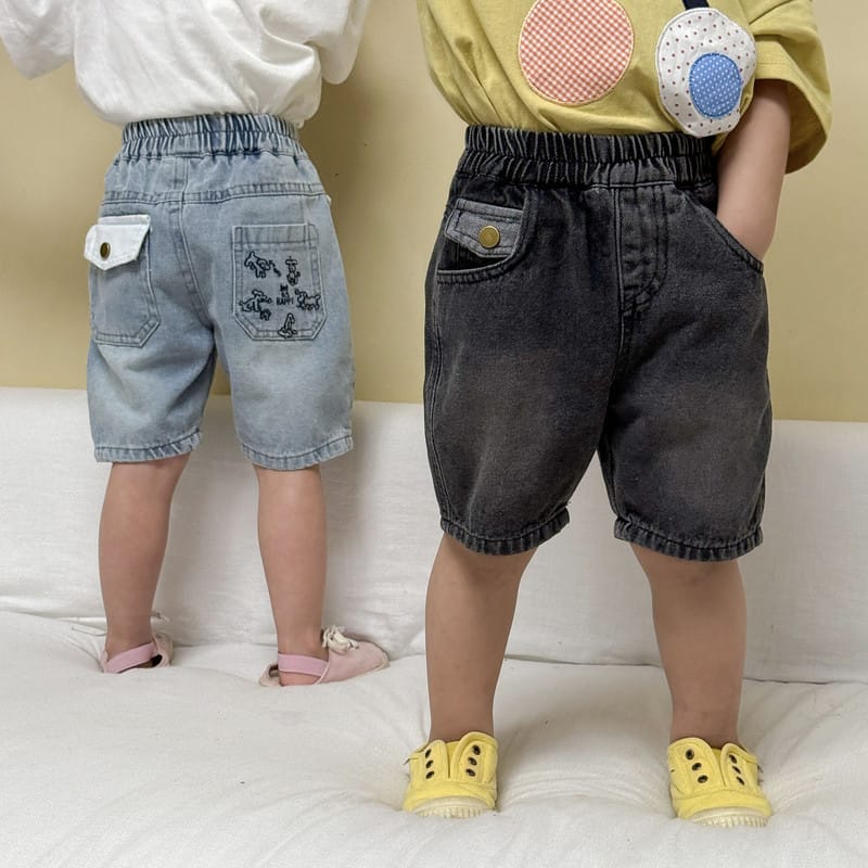 【KID】カジュアルラインデニムハーフパンツ