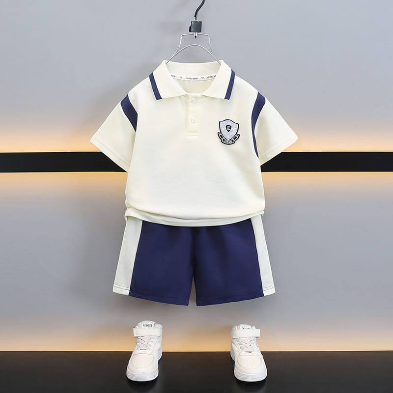 【セット】スポーティワッペン半袖ポロシャツセットアップ