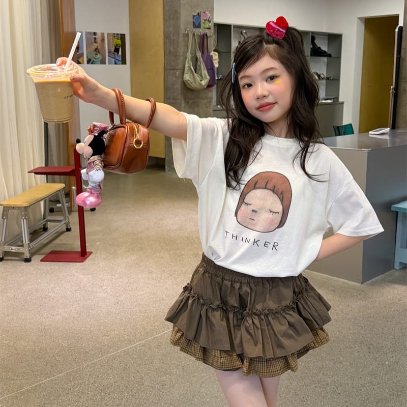 【KID】ボリュームフリルティアードスカートパンツ