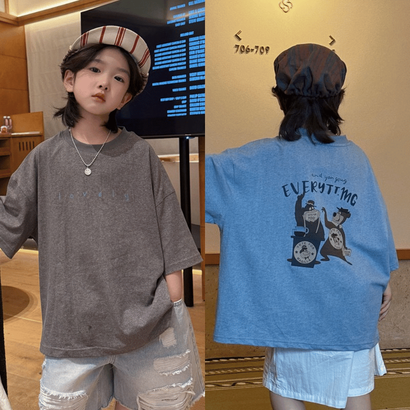 【KID】エブリくまイラストバックプリント半袖Tシャツ