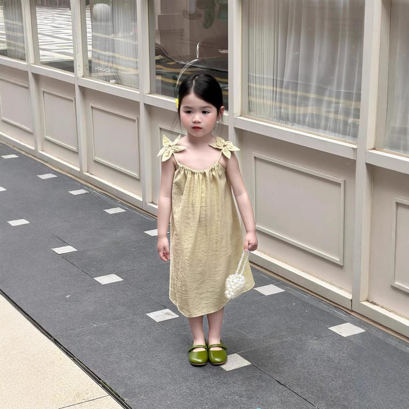 【KID】立体フラワーモチーフキャミソールワンピース