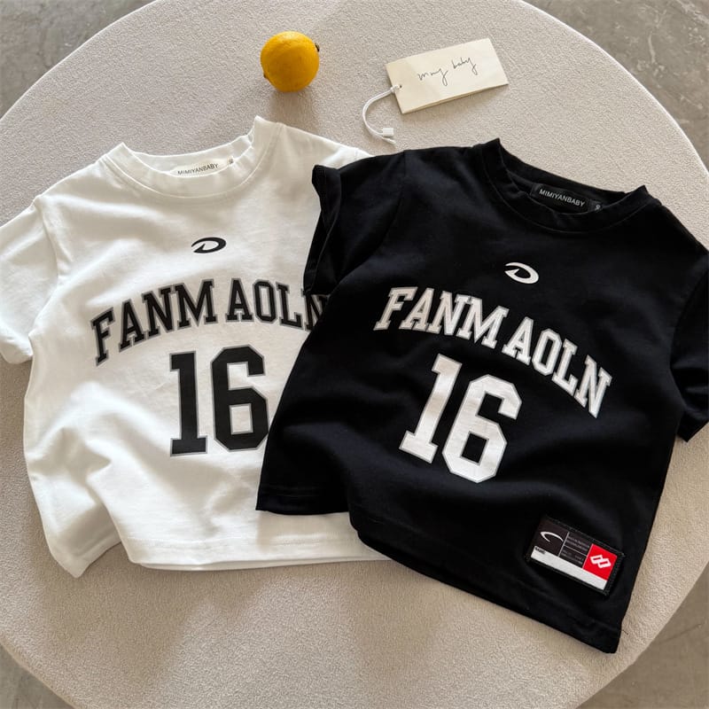 【KID】ナンバー16カレッジロゴ半袖Tシャツ
