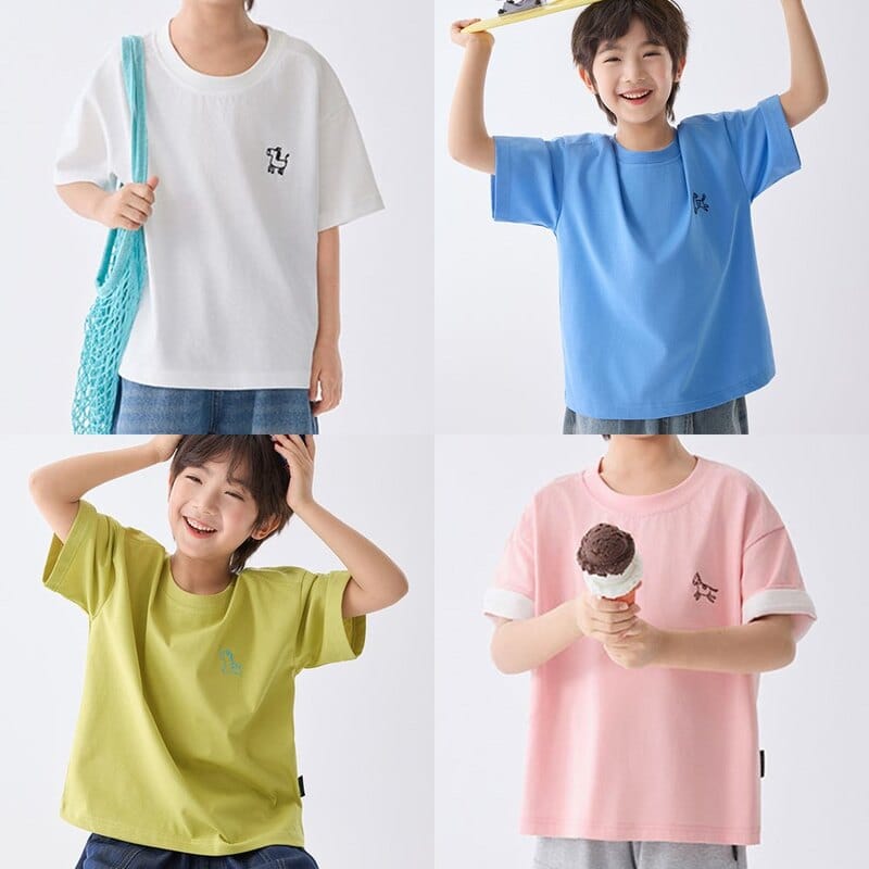 【KID】ウェーブホースワンポイント半袖Tシャツ