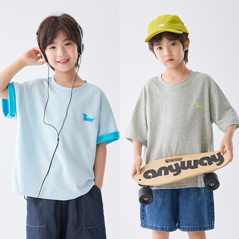 【KID】スナックアニマルプリント半袖クルーネックTシャツ