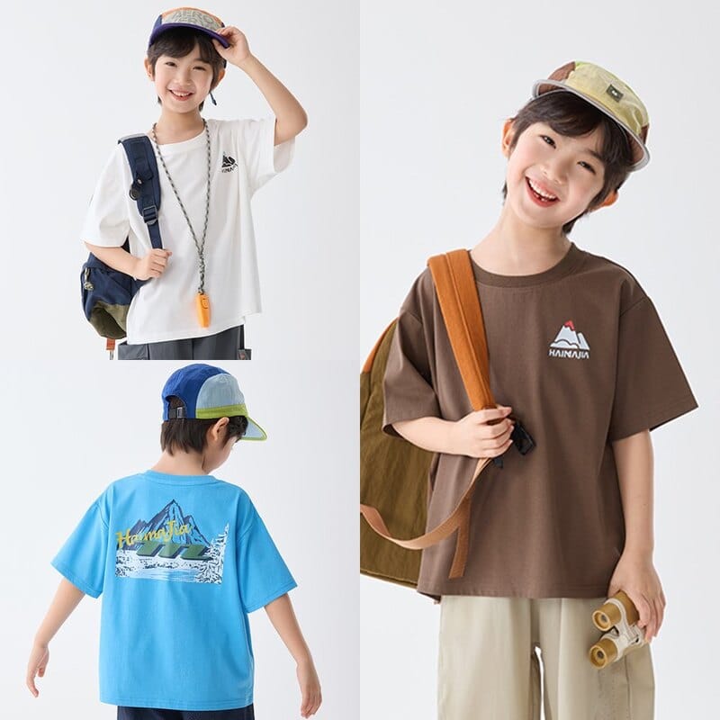 【KID】グレイトハウスマウンテンプリント半袖Tシャツ