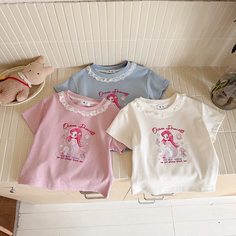 【KID】マーメイドプリンセスレース襟半袖Tシャツ
