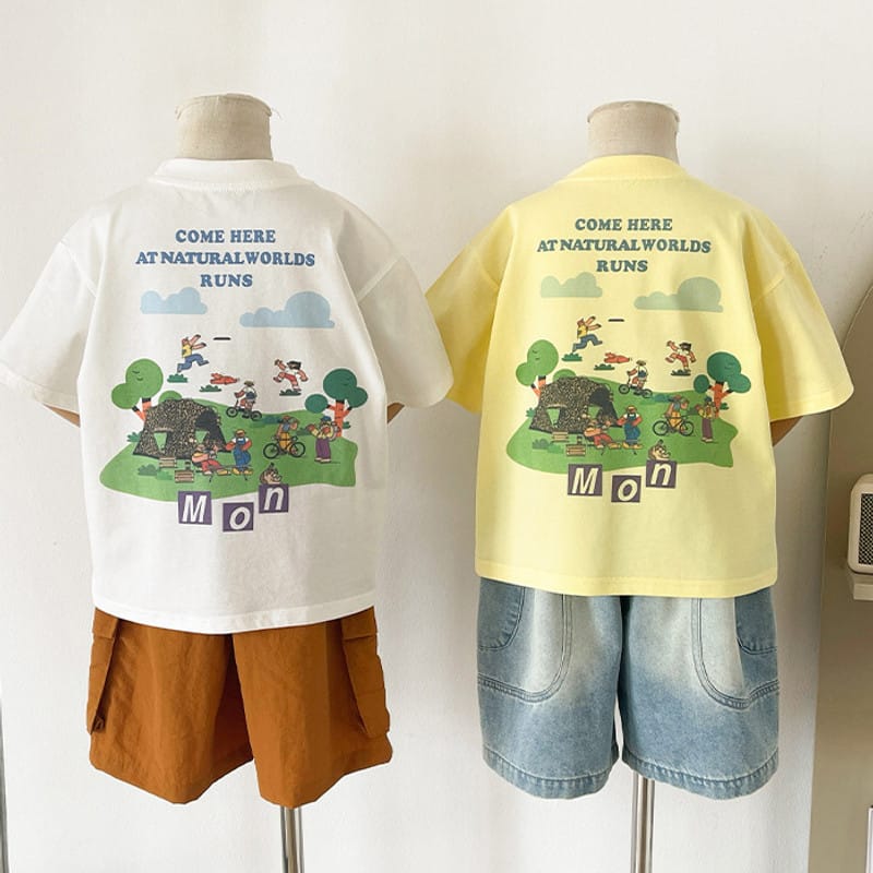 【KID】ミラクルキャンププリント半袖Tシャツ