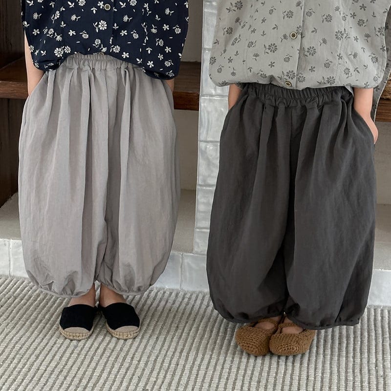 【KID】シンプル無地薄手サマーバルーン防蚊パンツ