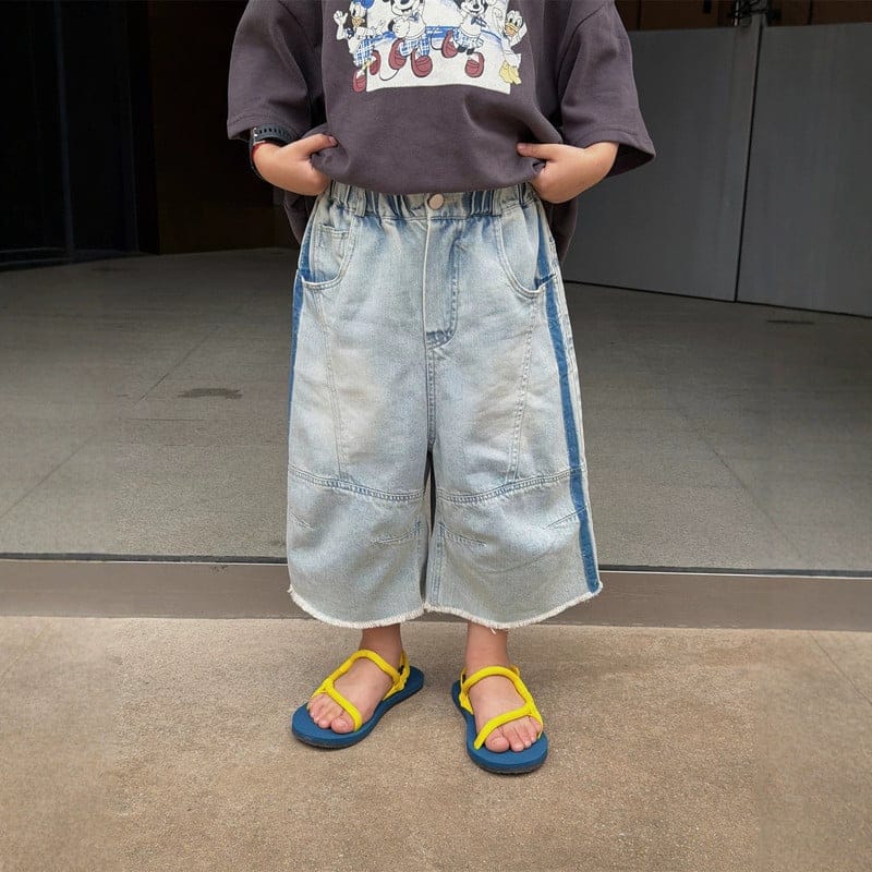 【KID】ルーズシルエットカットオフデニムハーフパンツ