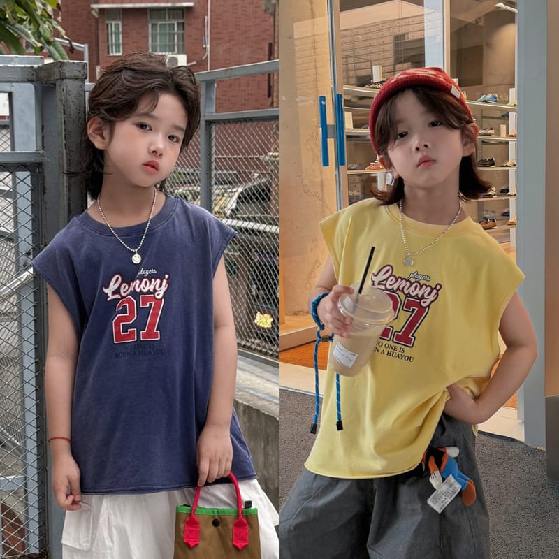 【KID】レモニ27ナンバープリントノースリーブTシャツ
