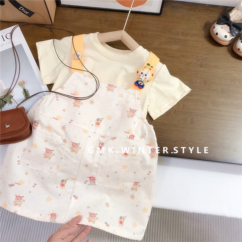 キャラクター半袖Tシャツジャンパースカートセット