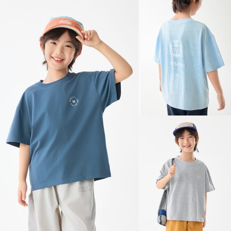 【KID】ビジョンブリーズ英字ロゴバックプリント半袖Tシャツ