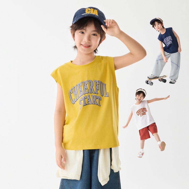 【KID】チアフルスターカレッジロゴノースリーブTシャツ