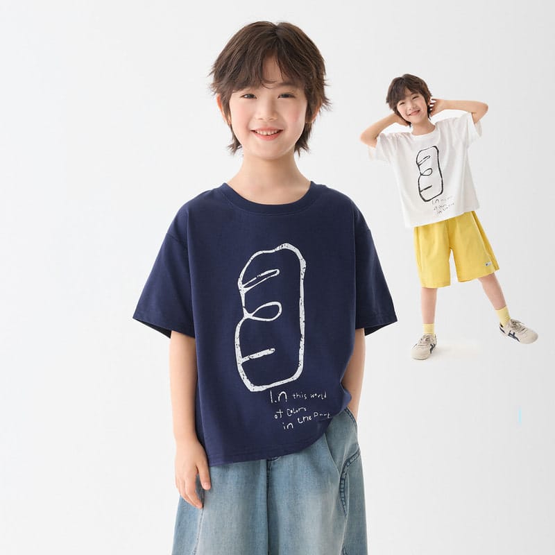 【KID】インターストーン英字プリント半袖Tシャツ
