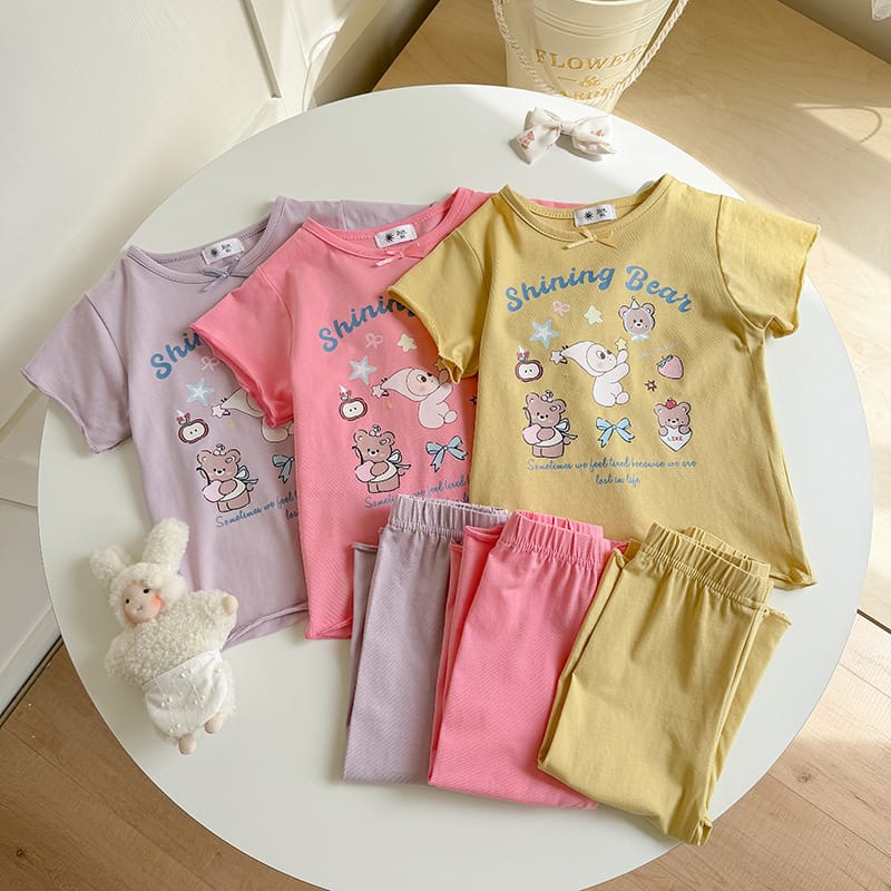 【セット】シャイニングくまプリント半袖セットアップ
