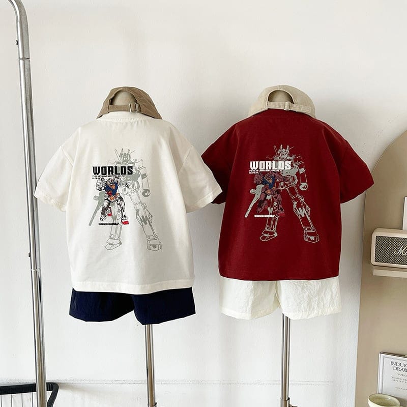 【KID】ワールドロボットプリント半袖Tシャツ