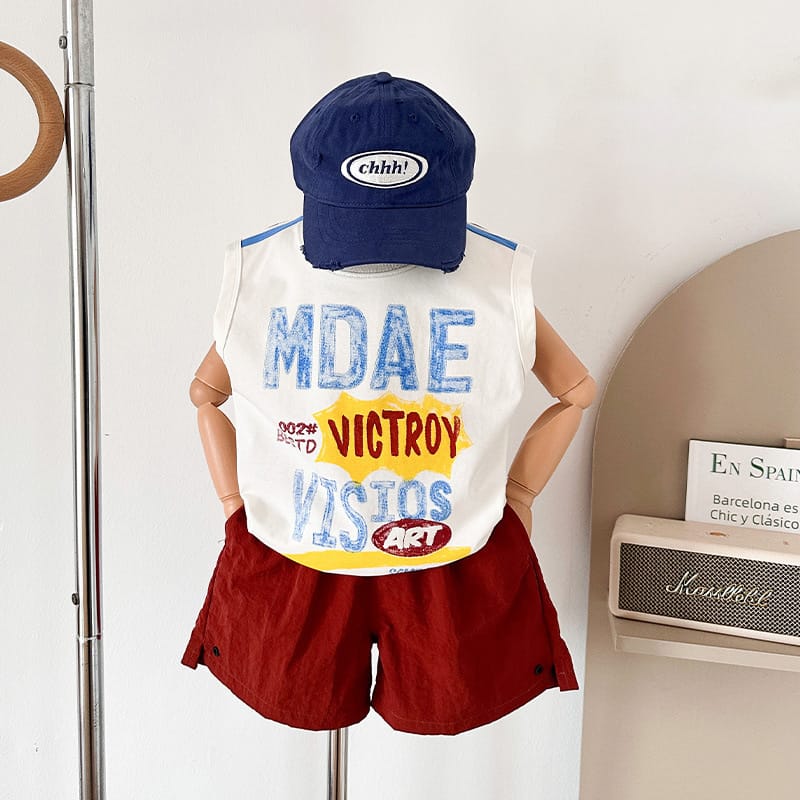 ビクトリーロゴプリントノースリーブTシャツ