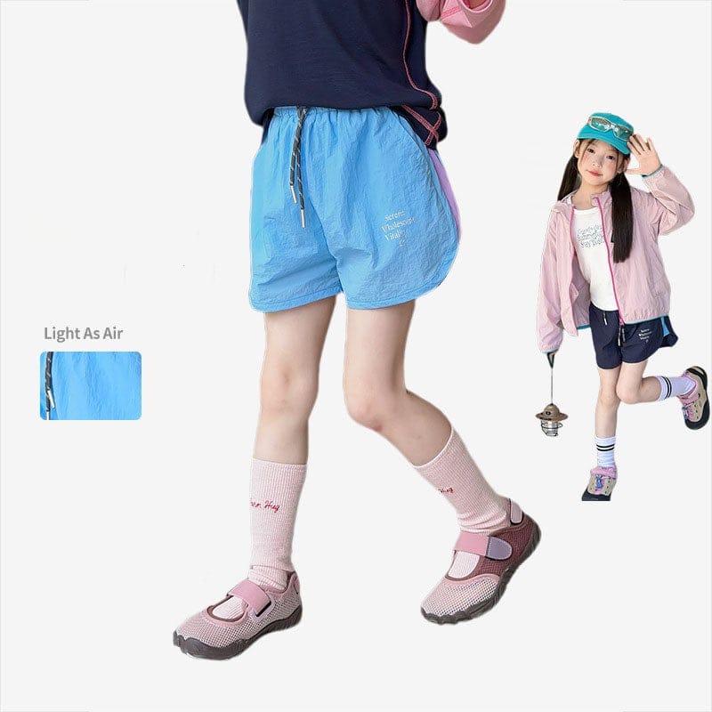 サイド配色ラインロゴスポーティーショートパンツ