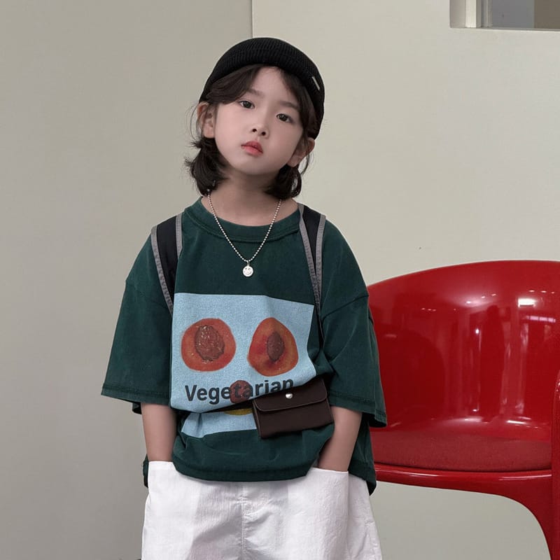 【KID】ベジタブルプリントカジュアル半袖Tシャツ