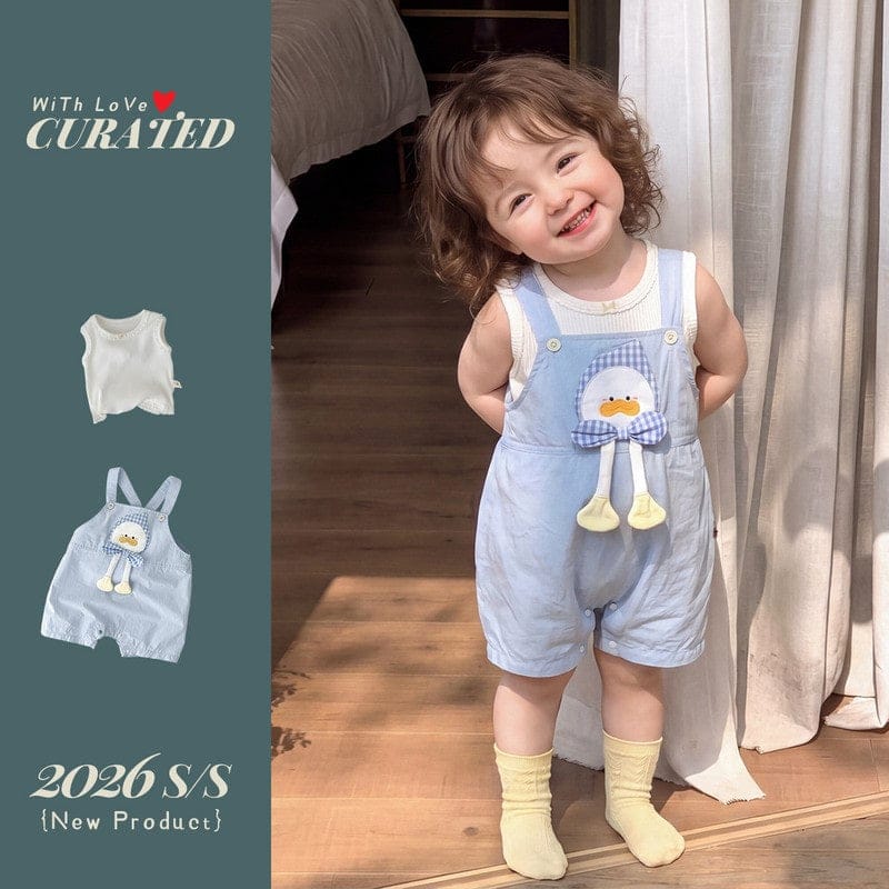 【セット】アヒルサロペットノースリーブセットアップ