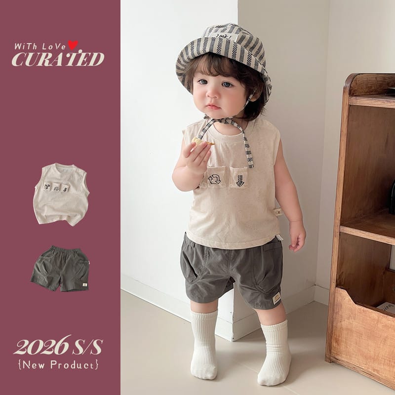 【セット】オーバーフォワードノースリーブTシャツハーフパンツセットアップ