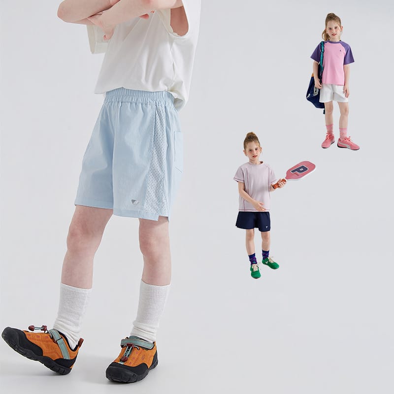 【KID】サイドメッシュ軽量速乾スポーツハーフパンツ