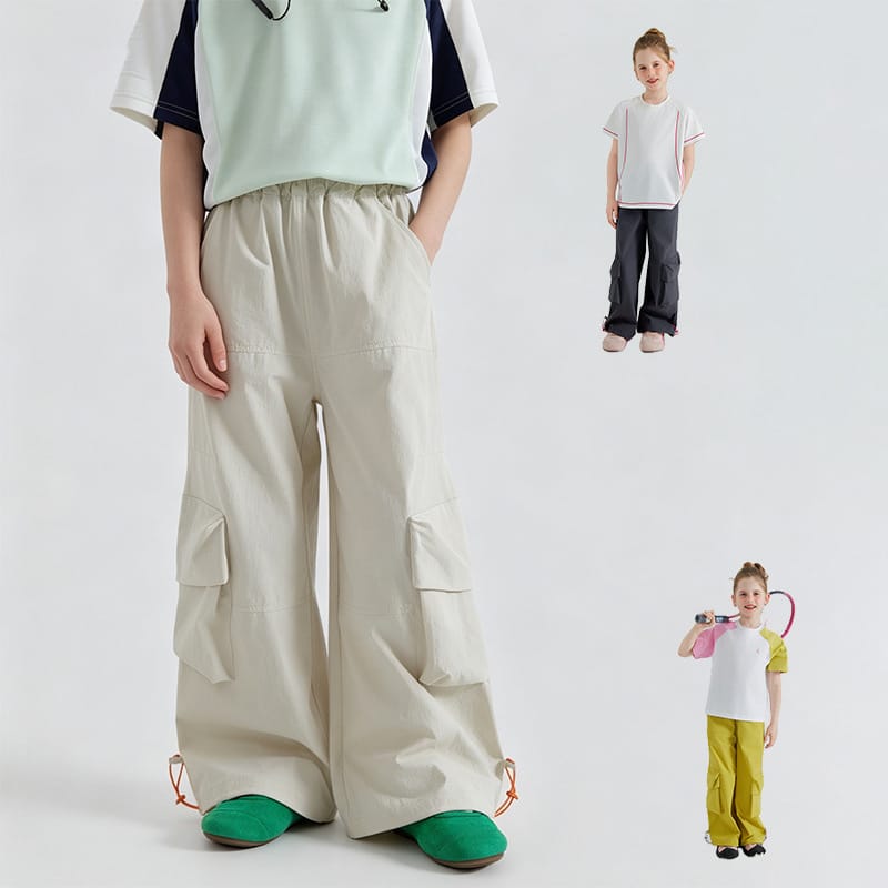 【KID】スポーティーゆったりロングカーゴパンツ