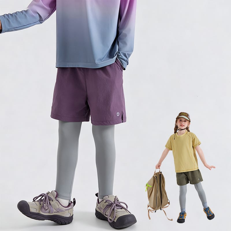 【KID】フェイクレイヤードレギンスハーフパンツ