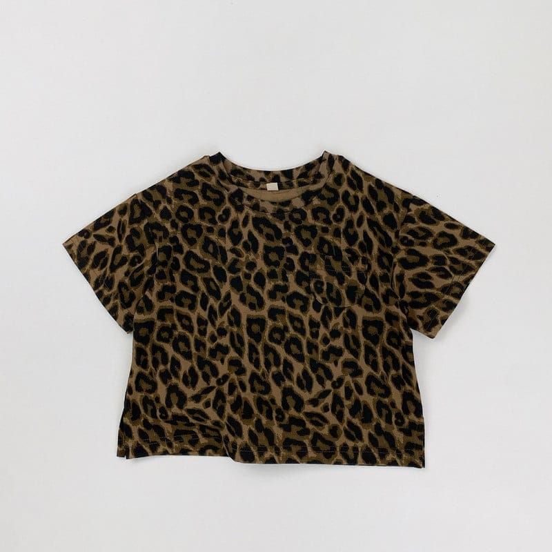 【KID】エンジェルレオパードプリント半袖Tシャツ