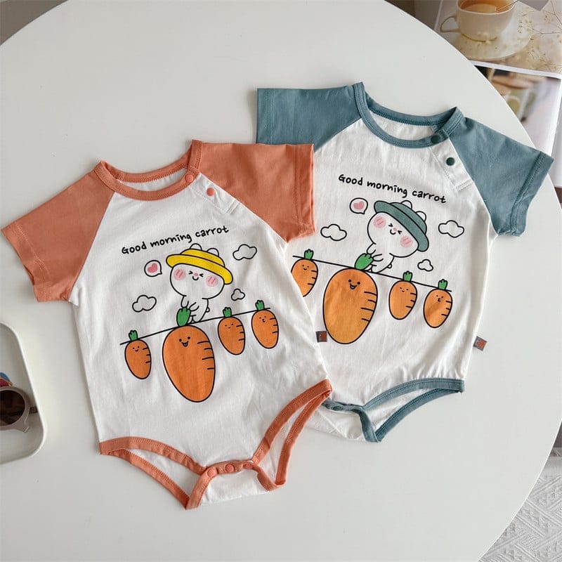 にんじんうさぎ半袖ロンパース