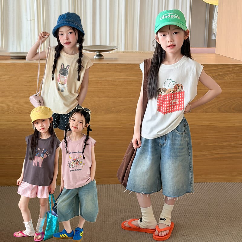 【KID】ハズブリーズアニマルプリントノースリーブTシャツ