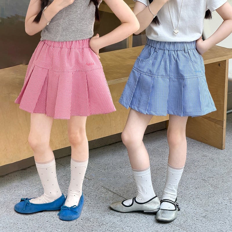 スクール風チェックプリーツミニスカート