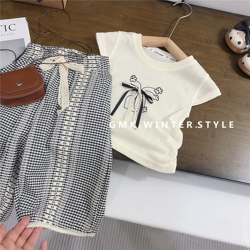 【セット】フォーチュンクッキー半袖Tシャツチェックパンツセットアップ