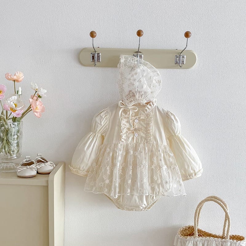 【BABY】ジョイブリュレフリルレースロンパース