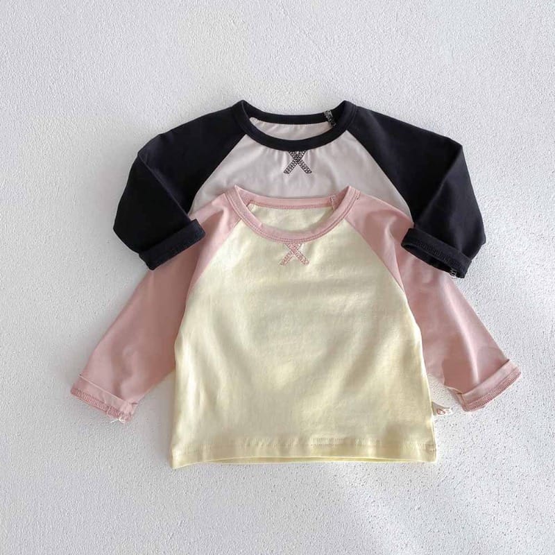 配色切り替えラグランバイカラー長袖Tシャツ