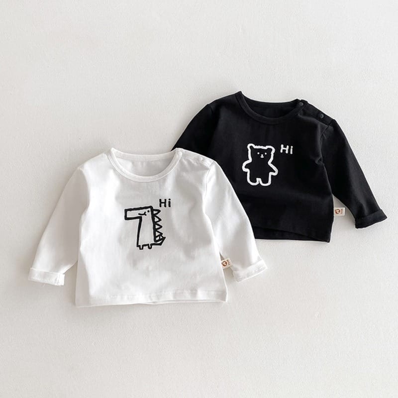 Hiキャラクタープリント長袖Tシャツ