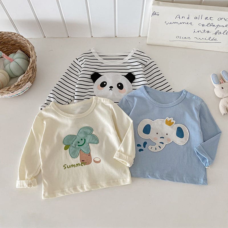 【BABY】ナチュラルアニマルワッペン長袖Tシャツ