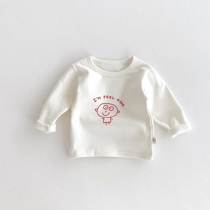 フィールグッドスマイルプリント長袖Tシャツ