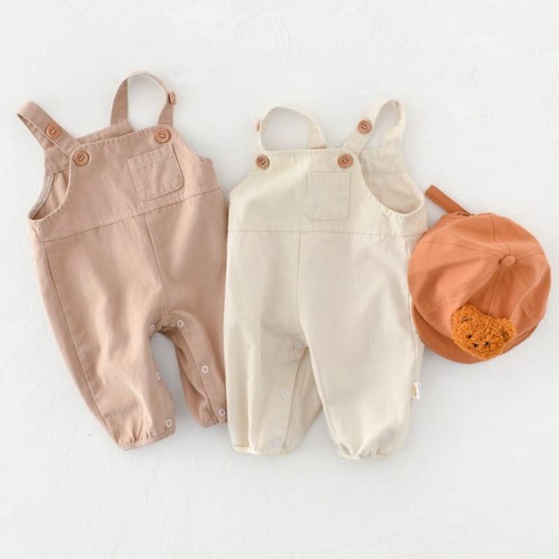 【BABY】ポケット付きコットンサロペットカバーオール