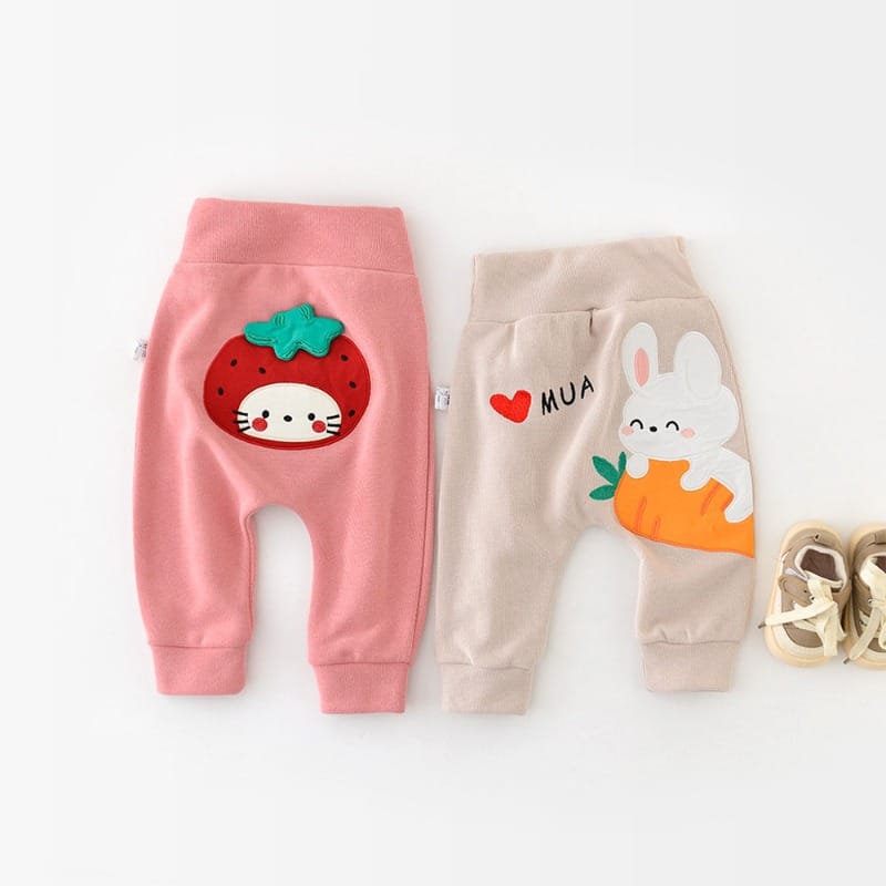 【BABY】うさぎいちごアニマルキャラクター腹巻リブPPパンツ