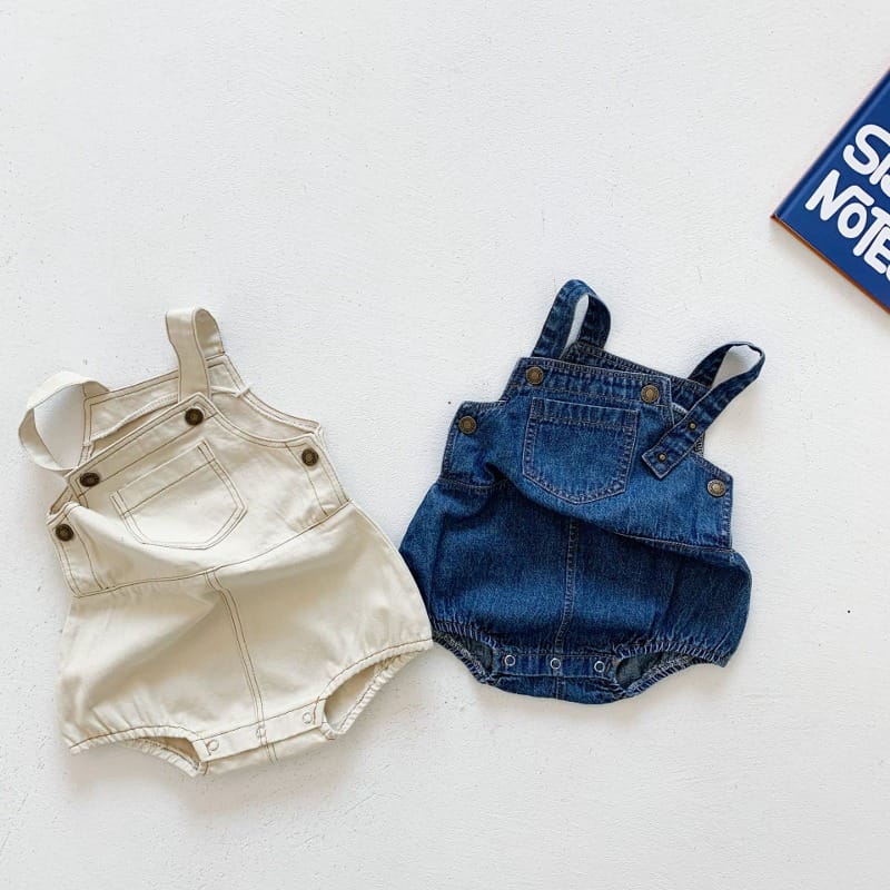 【BABY】サスペンダーデニムサロペットロンパース