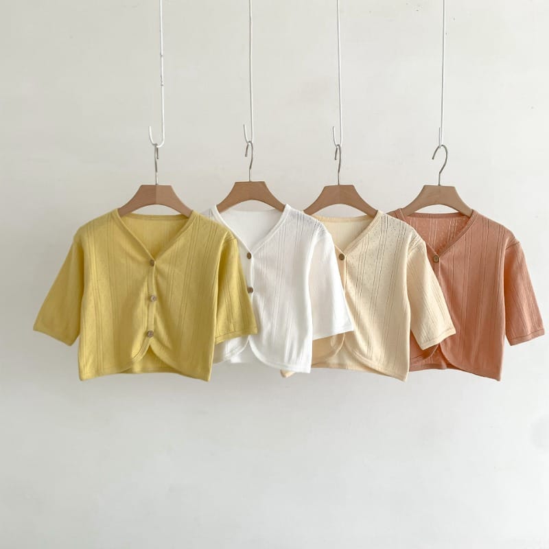 【BABY】シンプル夏用薄手メッシュサマーカーディガン