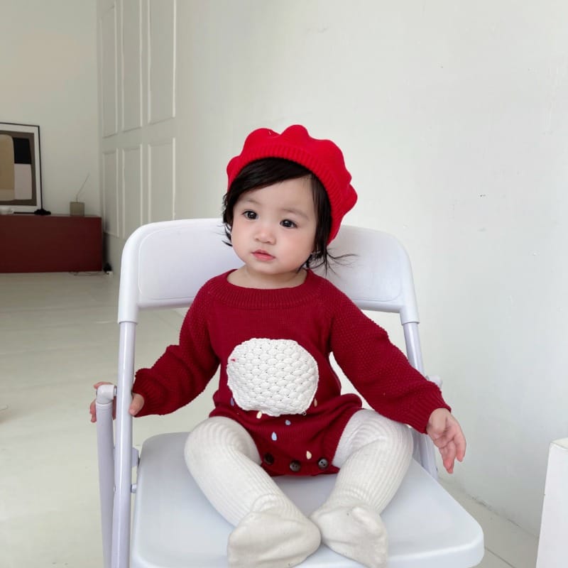 【BABY】クラウドレインモチーフニットロンパース